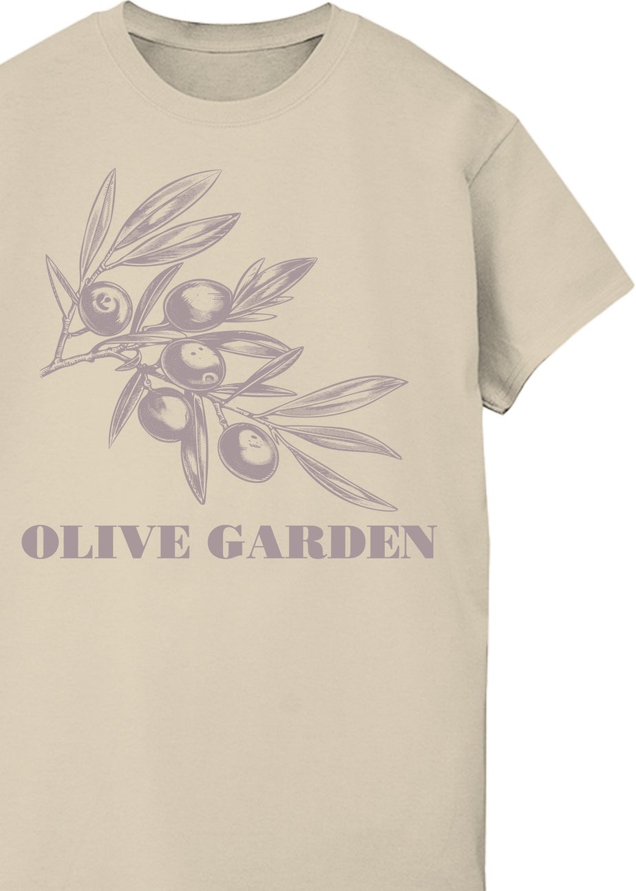 Brands In Olive Garden Sand Boyfriend Fit Graphic T-Shirt
