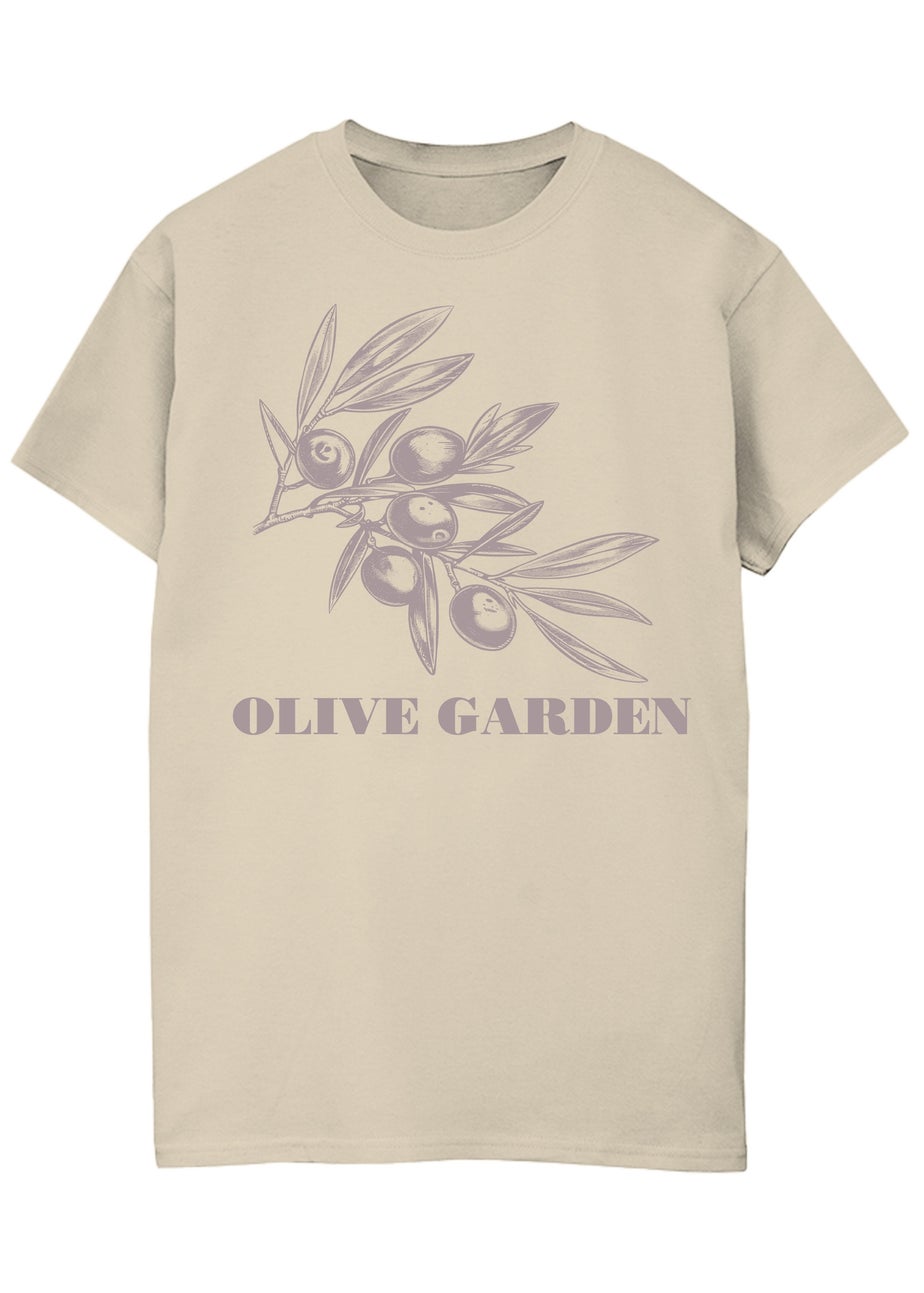 Brands In Olive Garden Sand Boyfriend Fit Graphic T-Shirt