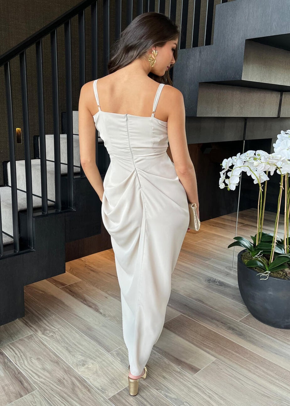 AX Paris Stone Strappy Wrap Top Gathered Skirt Maxi Dress