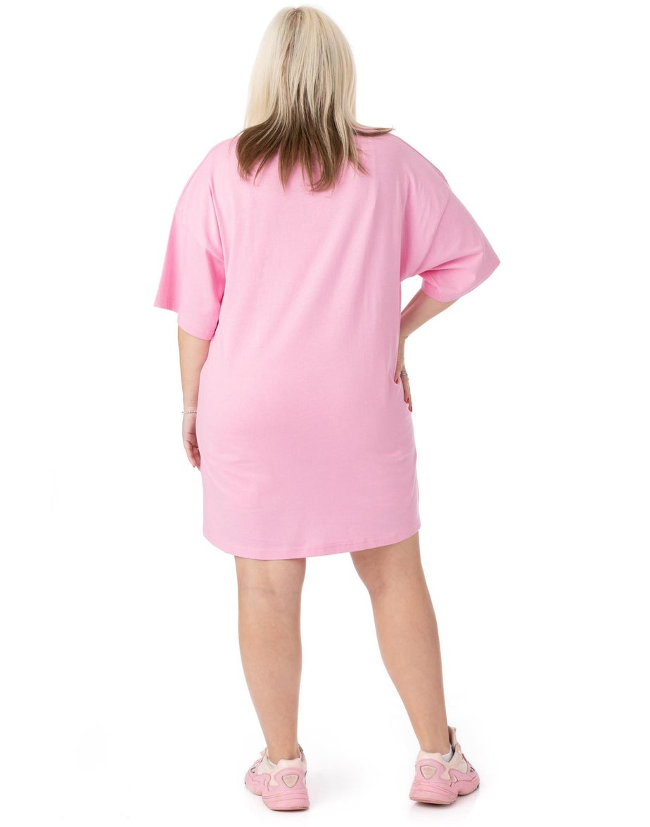Vanilla Underground Barbie Pink "Cali Vibes" Skater Short Sleeve T-Shirt Dress