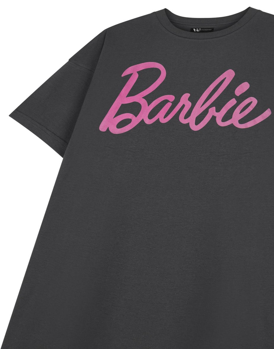 Vanilla Underground Barbie Grey Logo T-Shirt Dress