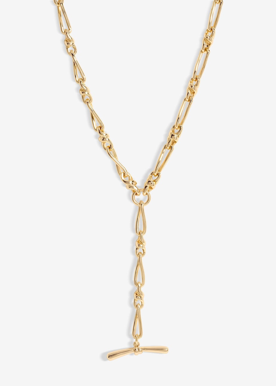 Jon Richard Gold Plated T Bar Necklace