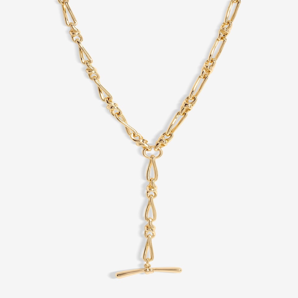 Jon Richard Gold Plated T Bar Necklace