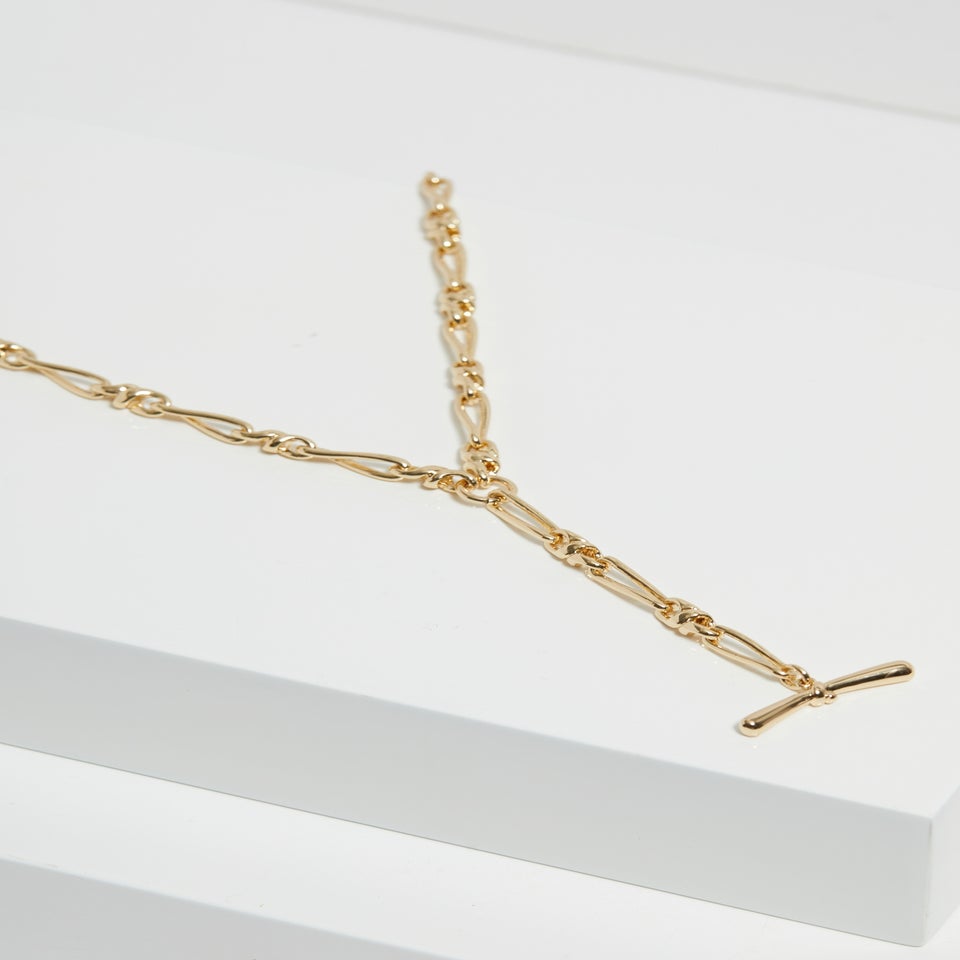 Jon Richard Gold Plated T Bar Necklace