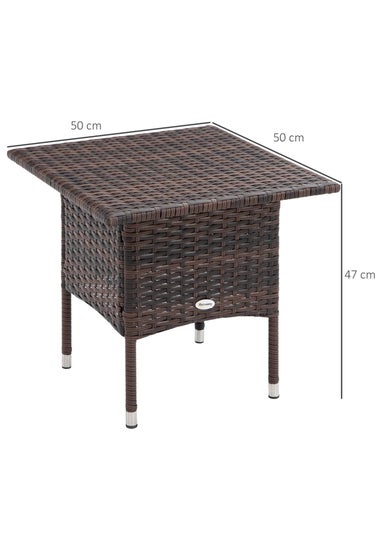 Outsunny PE Rattan Outdoor Coffee Table Easy Match Rattan Side Table