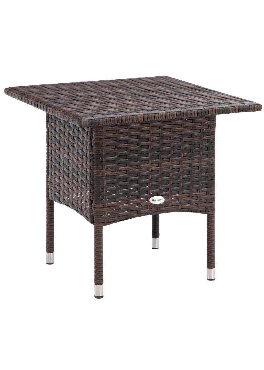 Outsunny PE Rattan Outdoor Coffee Table Easy Match Rattan Side Table