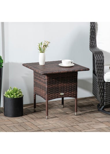 Outsunny PE Rattan Outdoor Coffee Table Easy Match Rattan Side Table