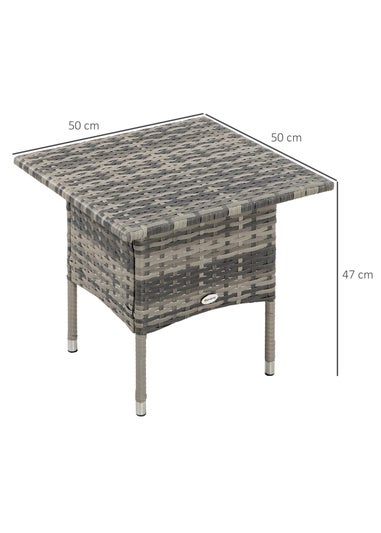 Outsunny PE Rattan Outdoor Coffee Table Easy Match Rattan Side Table