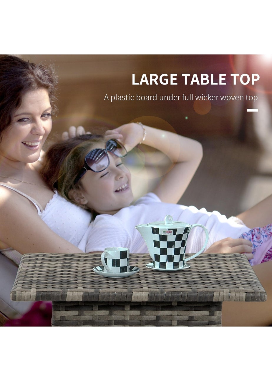 Outsunny PE Rattan Outdoor Coffee Table Easy Match Rattan Side Table