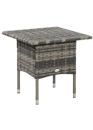 Outsunny PE Rattan Outdoor Coffee Table Easy Match Rattan Side Table