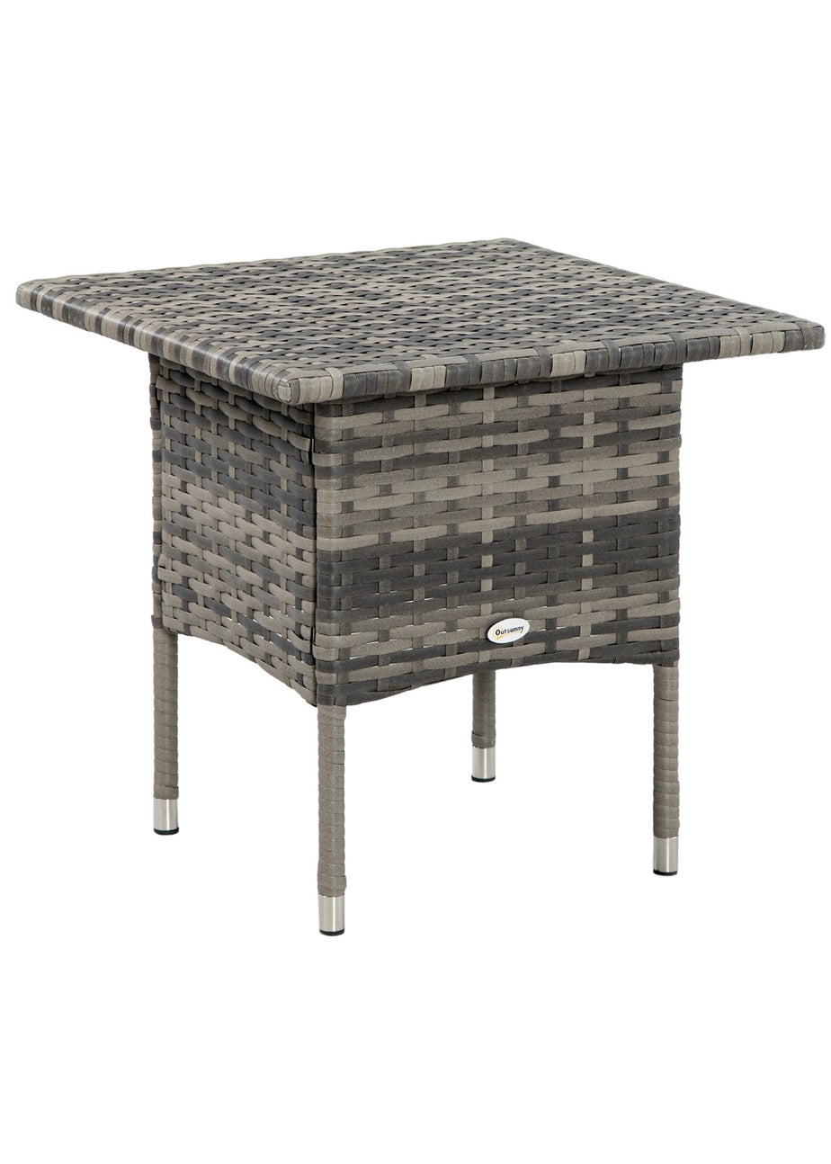 Outsunny PE Rattan Outdoor Coffee Table Easy Match Rattan Side Table