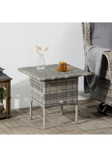 Outsunny PE Rattan Outdoor Coffee Table Easy Match Rattan Side Table