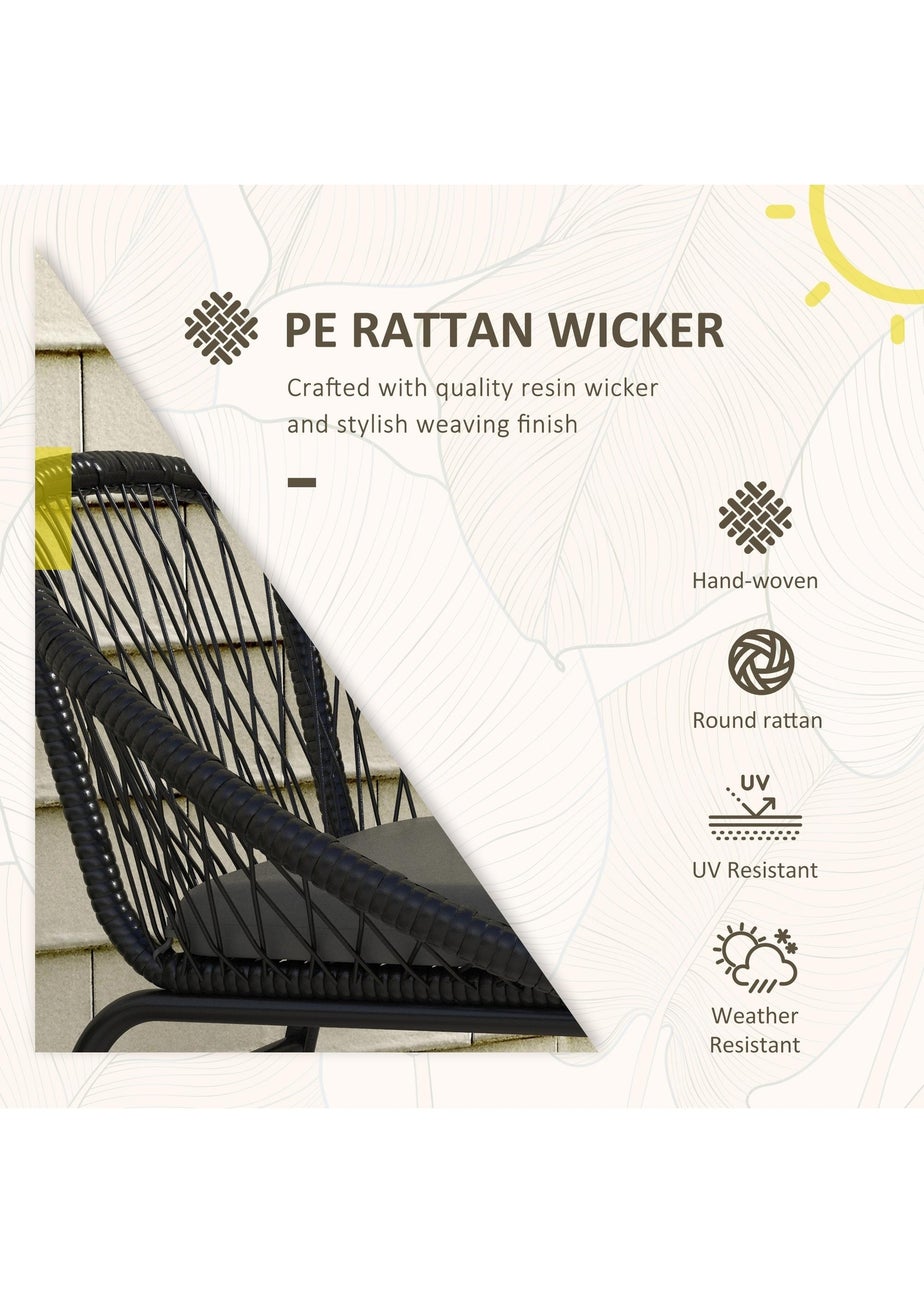 Outsunny 3 Piece Garden Furniture Set Bistro Set with 2 Chairs 1 Coffee Table