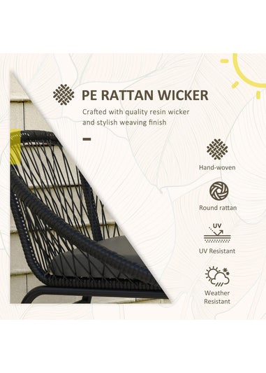 Outsunny 3 Piece Garden Furniture Set Bistro Set with 2 Chairs 1 Coffee Table