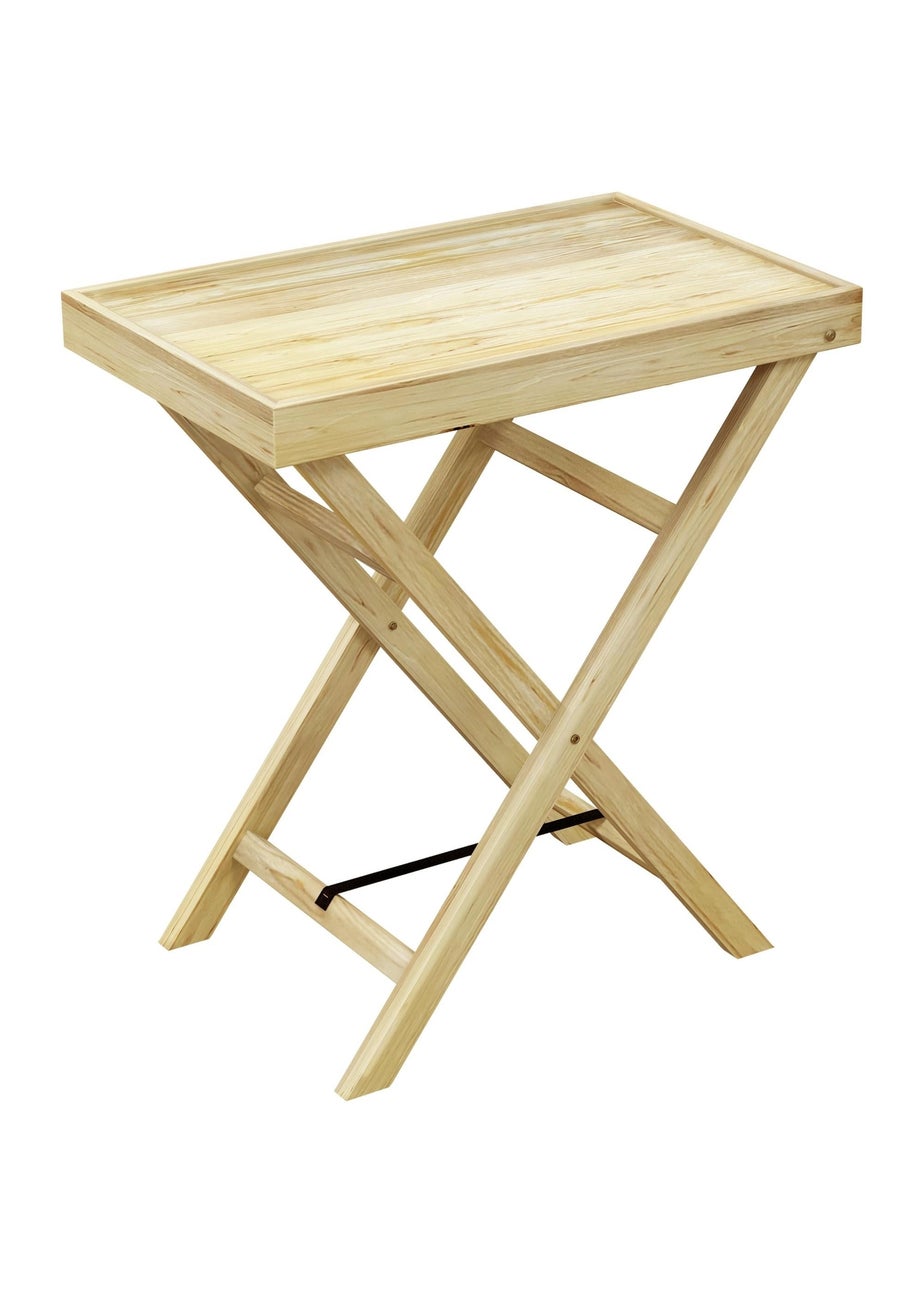 Outsunny Wooden Garden Table Outdoor Side Table Natural (68cmx44cmx75cm)