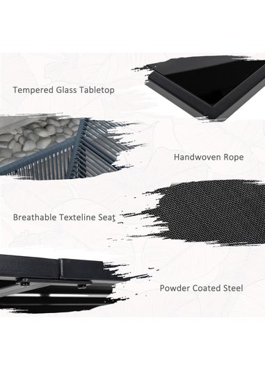 Outsunny 5 Pieces Patio Dining Set with Foldable Back