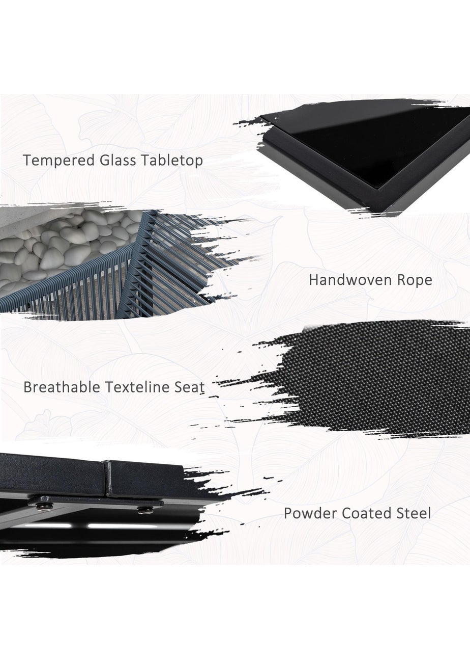 Outsunny 5 Pieces Patio Dining Set with Foldable Back