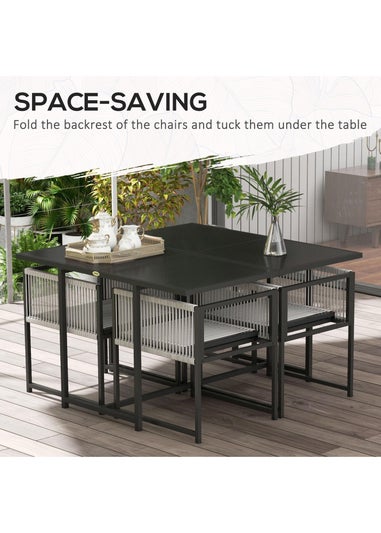Outsunny 5 Pieces Patio Dining Set with Foldable Back