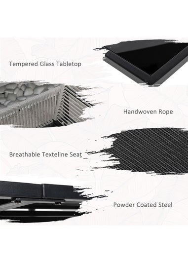 Outsunny 5 Pieces Patio Dining Set with Foldable Back