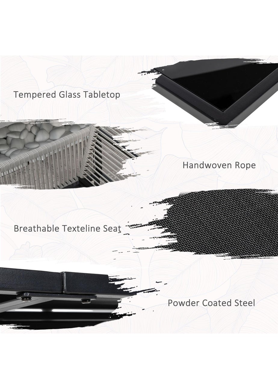 Outsunny 5 Pieces Patio Dining Set with Foldable Back