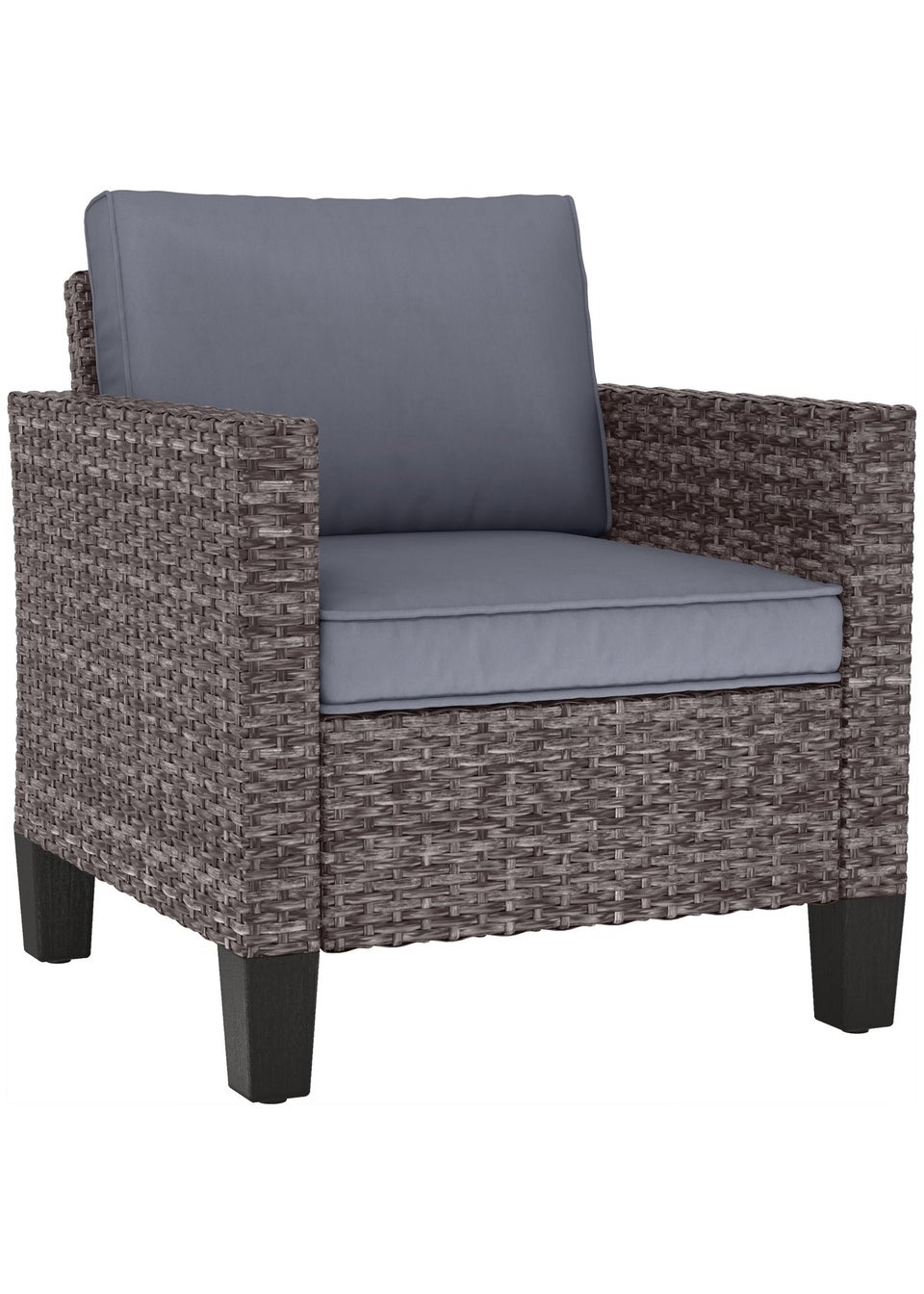 Outsunny Single Rattan Chair Garden Armchair with Cushions