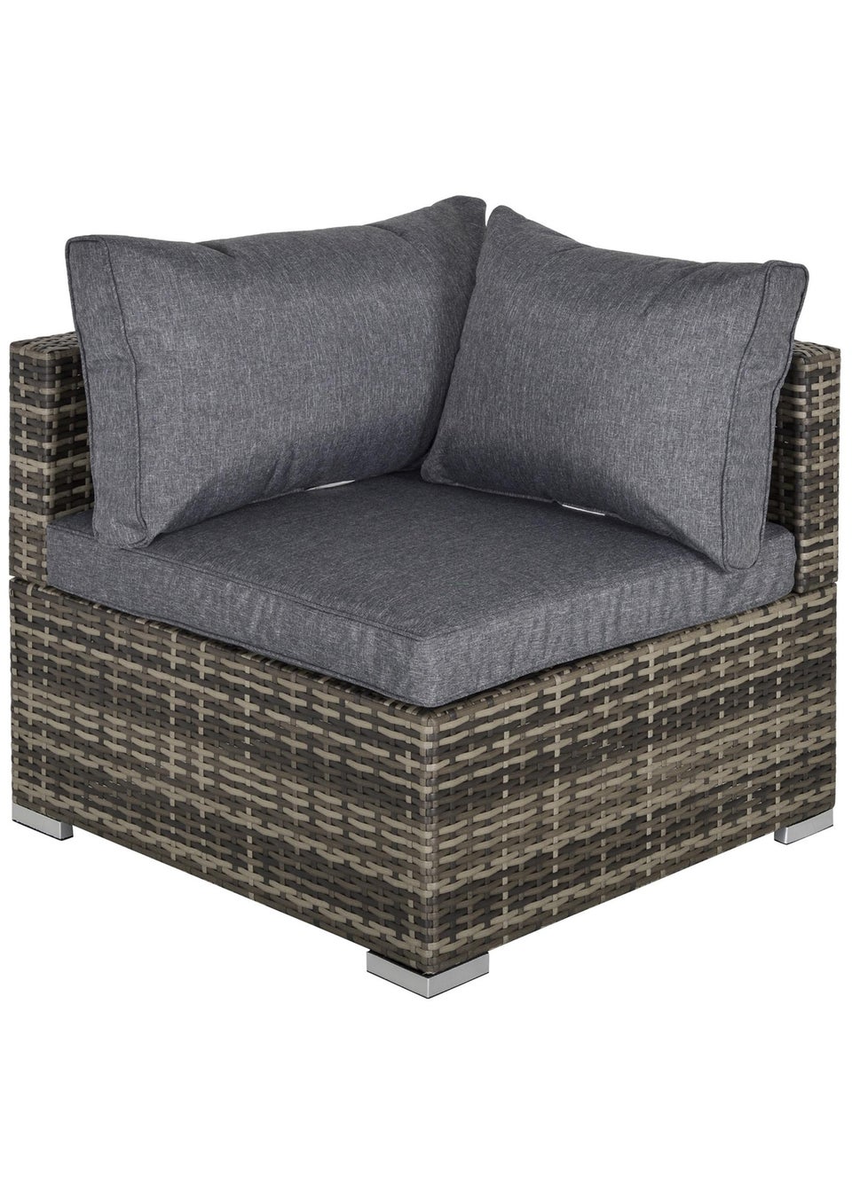 Outsunny Rattan Corner Sofa Garden Rattan Furniture Single Sofa Chair