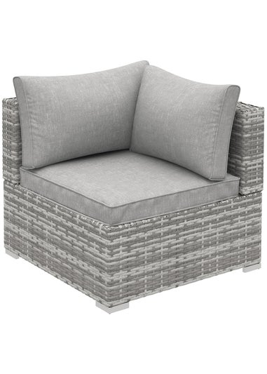 Outsunny Rattan Corner Sofa Garden Rattan Furniture Single Sofa Chair