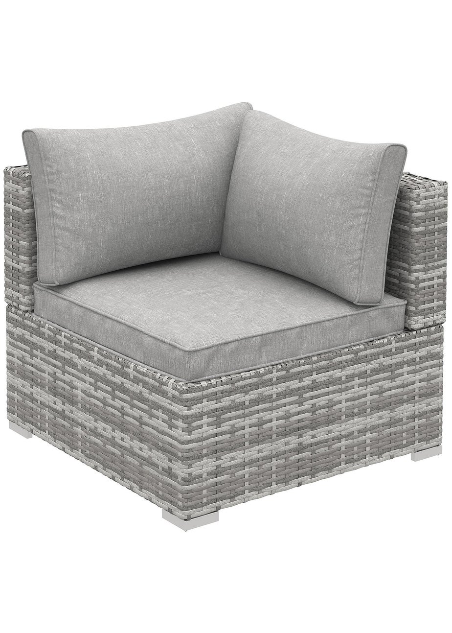 Outsunny Rattan Corner Sofa Garden Rattan Furniture Single Sofa Chair