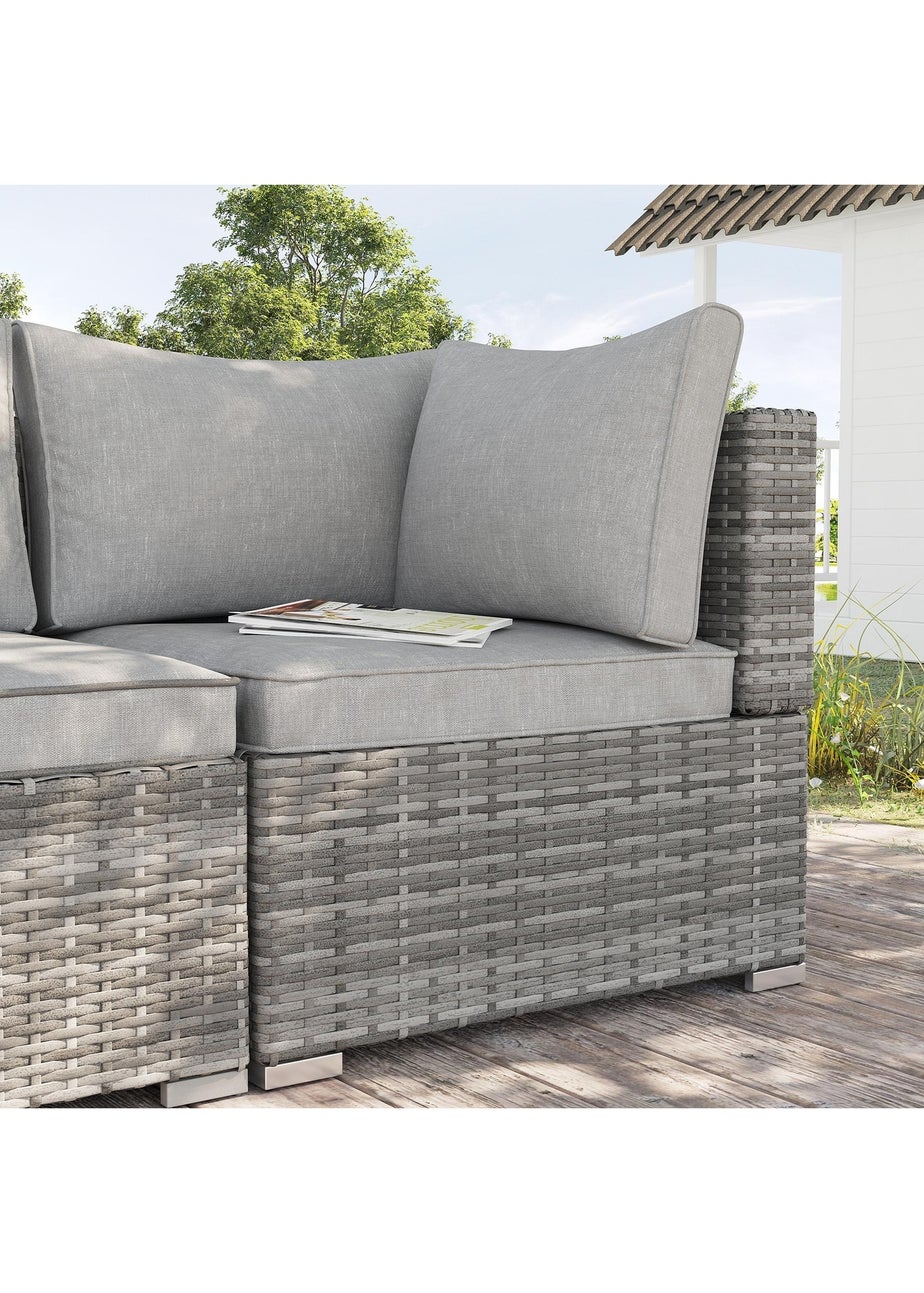 Outsunny Rattan Corner Sofa Garden Rattan Furniture Single Sofa Chair