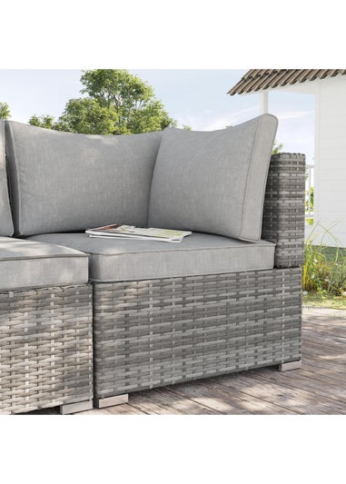 Outsunny Rattan Corner Sofa Garden Rattan Furniture Single Sofa Chair