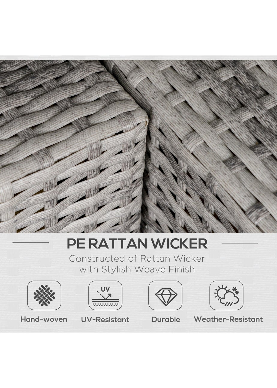 Outsunny Rattan Corner Sofa Garden Rattan Furniture Single Sofa Chair