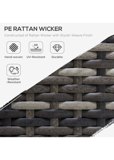 Outsunny Outdoor Garden Furniture Rattan Single Middle Sofa with Cushions