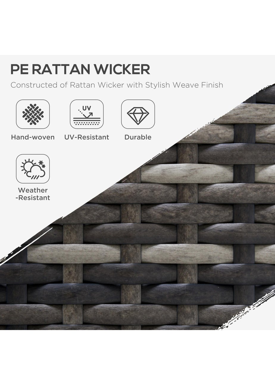 Outsunny Outdoor Garden Furniture Rattan Single Middle Sofa with Cushions