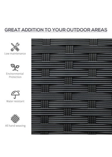 Outsunny Patio Rattan 2 Seater Garden Bench Love Seater Garden Armchair