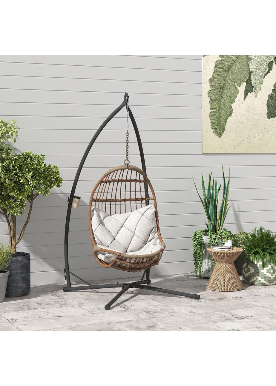 Outsunny Hammock Chair Stand Steel Frame Hammock Stand Only Black