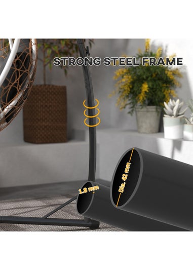 Outsunny Hammock Chair Stand Steel Frame Hammock Stand Only Black