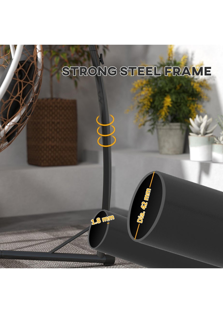 Outsunny Hammock Chair Stand Steel Frame Hammock Stand Only Black