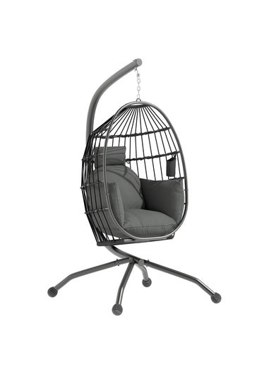 Outsunny Egg Chair Outdoor Indoor Garden Swing Chair Folding Basket