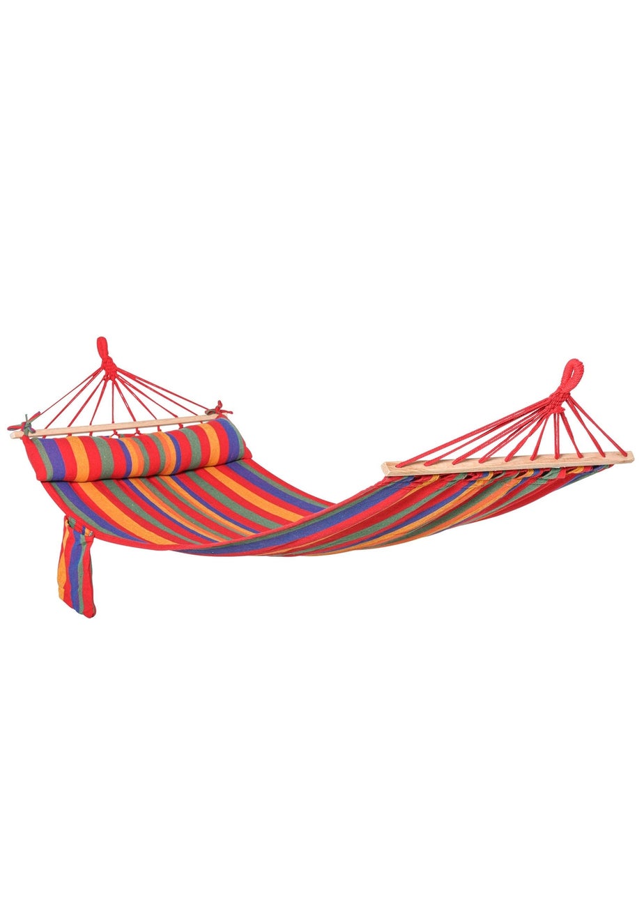 Outsunny Cotton Hammock Soft Portable Swing Chair with Headrest and Side Pocket