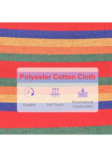 Outsunny Cotton Hammock Soft Portable Swing Chair with Headrest and Side Pocket