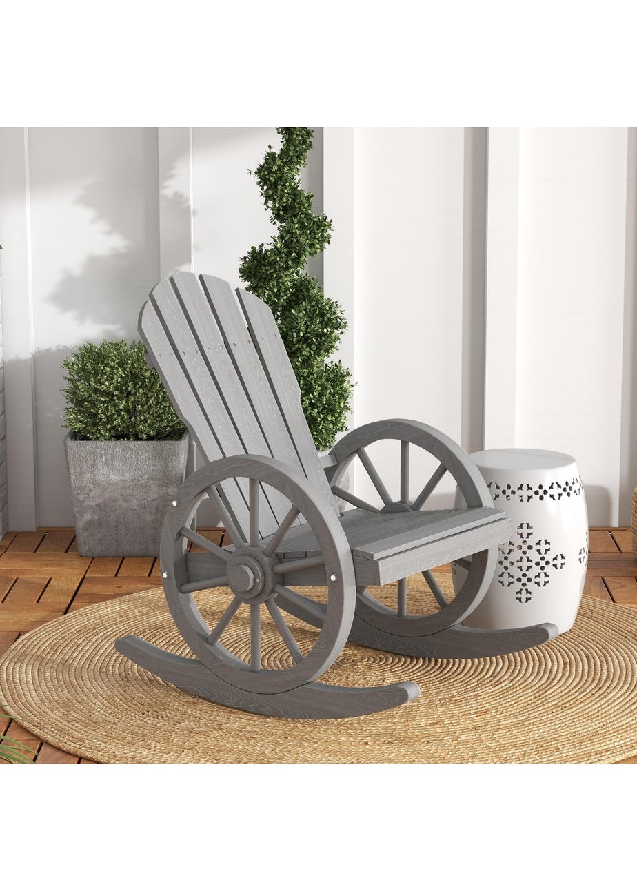 Outsunny Adirondack Rocking Chair Porch Poolside Garden Lounging