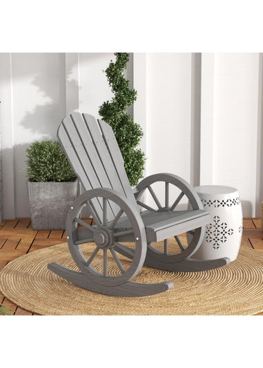 Outsunny Adirondack Rocking Chair Porch Poolside Garden Lounging