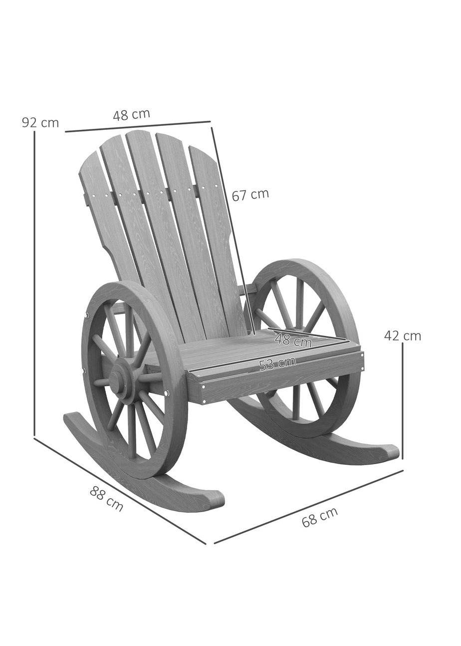 Outsunny Adirondack Rocking Chair Porch Poolside Garden Lounging