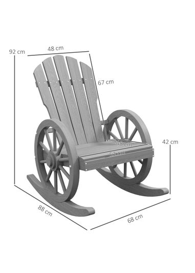 Outsunny Adirondack Rocking Chair Porch Poolside Garden Lounging