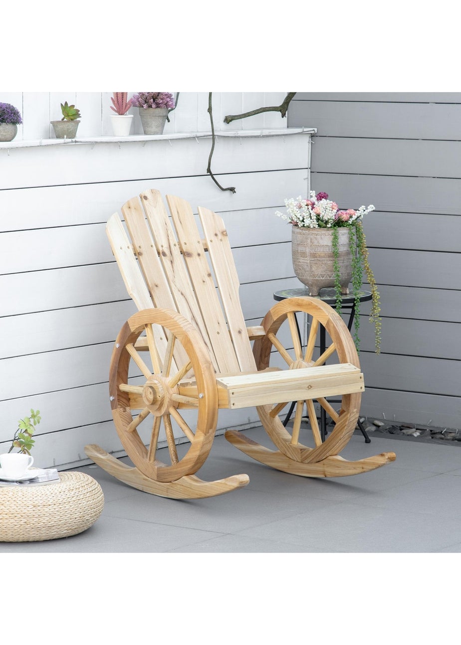 Outsunny Adirondack Rocking Chair Porch Poolside Garden Lounging