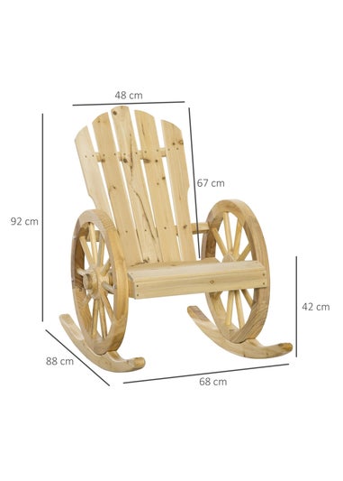 Outsunny Adirondack Rocking Chair Porch Poolside Garden Lounging