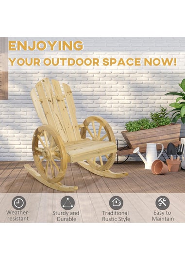Outsunny Adirondack Rocking Chair Porch Poolside Garden Lounging