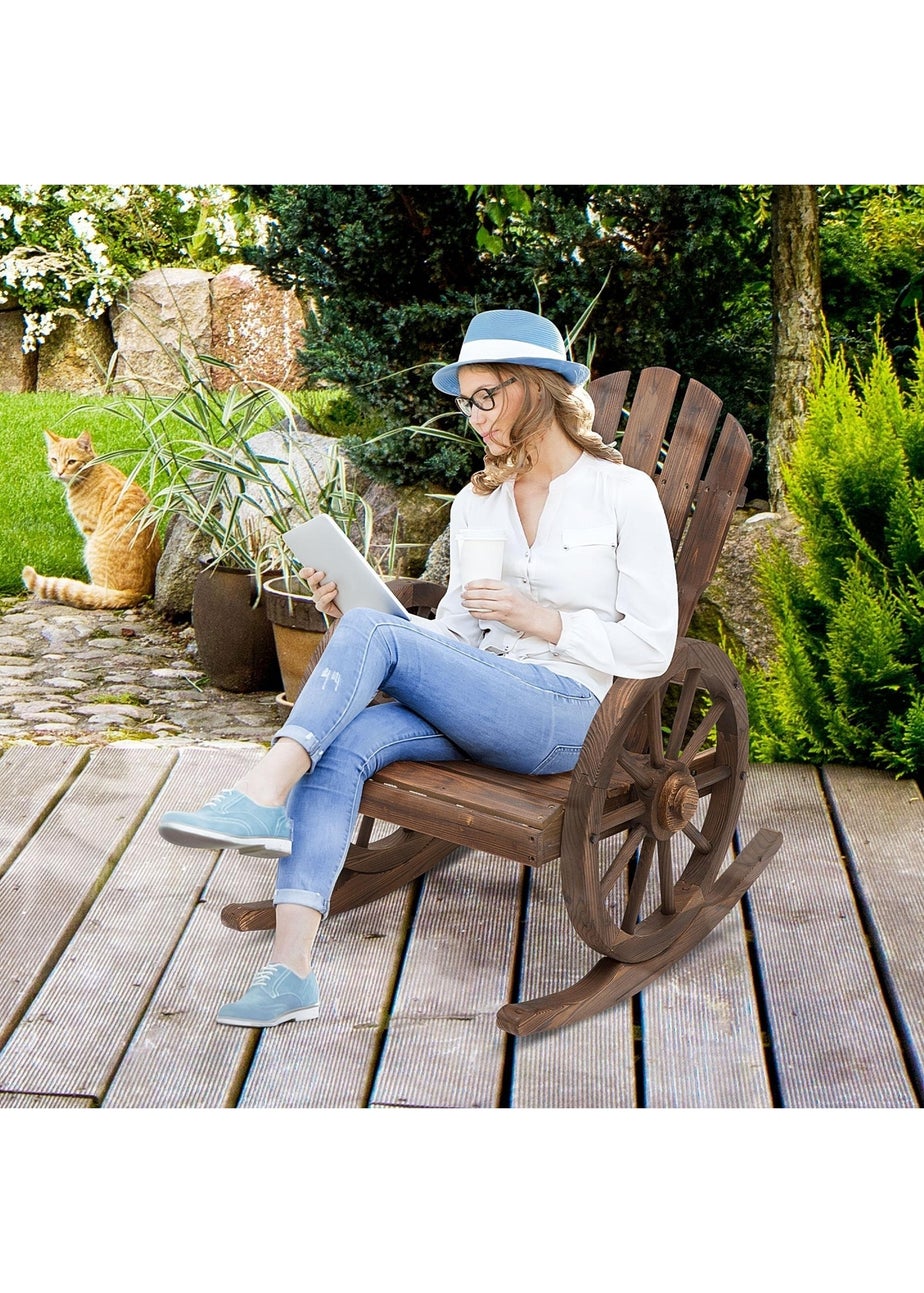 Outsunny Adirondack Rocking Chair Porch Poolside Garden Lounging