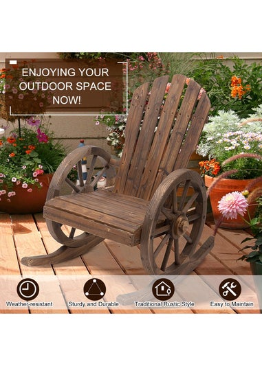 Outsunny Adirondack Rocking Chair Porch Poolside Garden Lounging