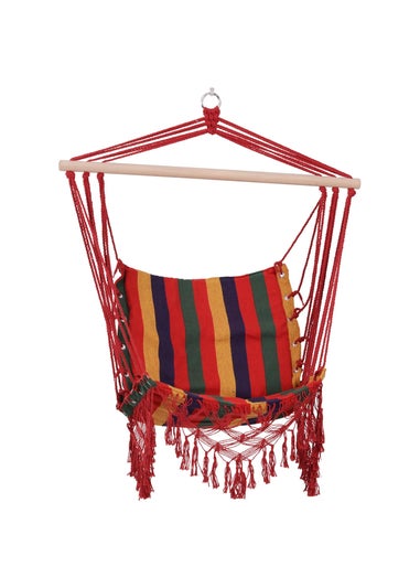 Outsunny Hammock Chair Swing Colourful Striped Seat Porch Indoor Outdoor Hanging